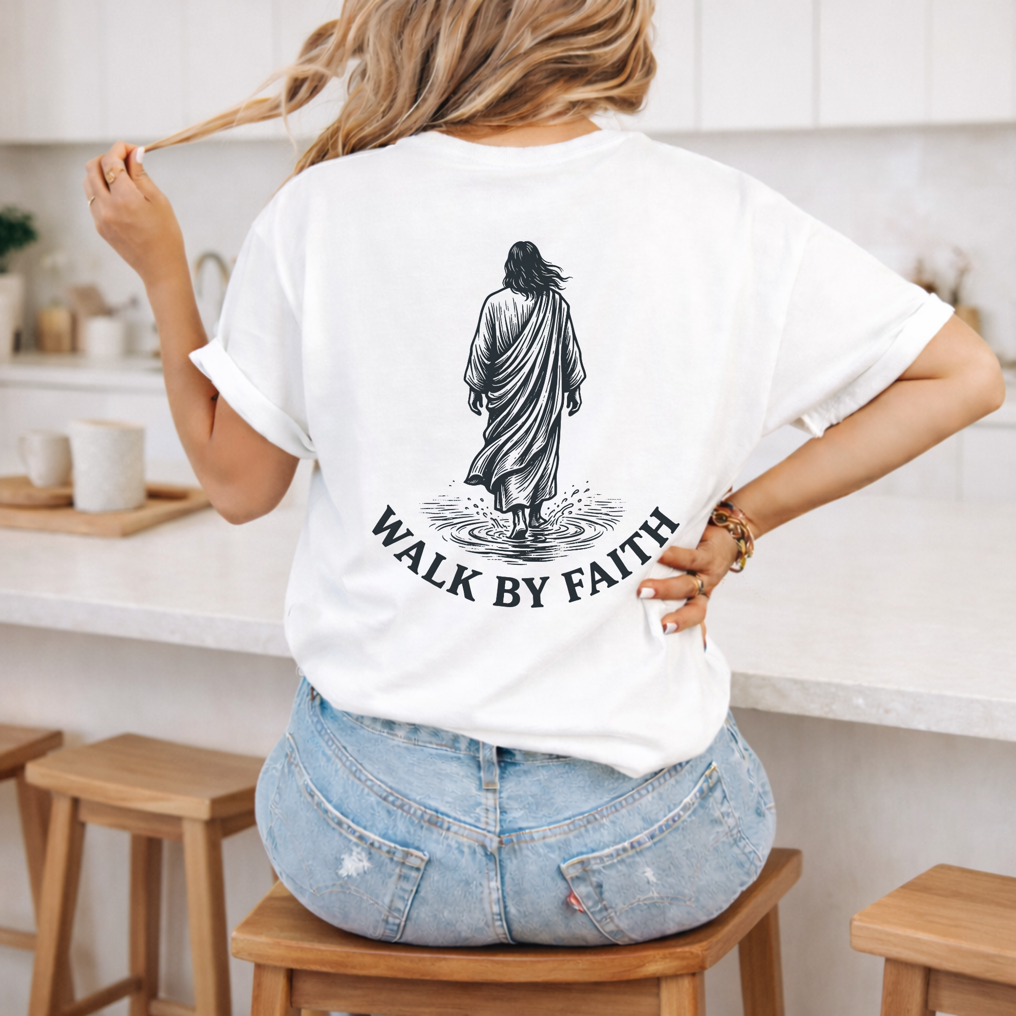 Faith Walk T-Shirt — 'Walk By Faith' Christian Graphic Tee