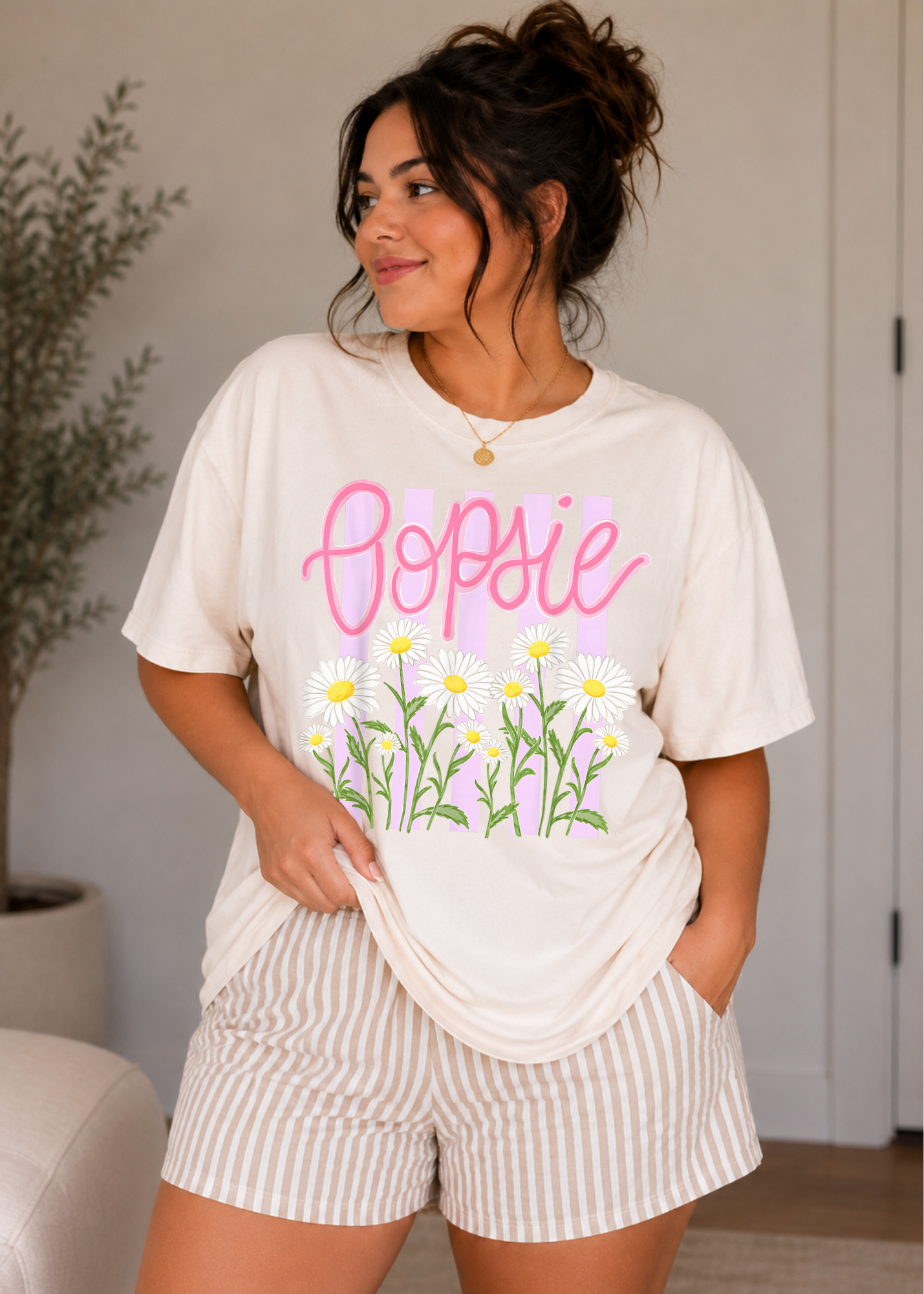 Oopsie Daisy Striped T-Shirt