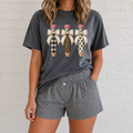 Patterned Pencil Trio T-Shirt — Plaid, Leopard & Polka Dot Back-to-School Tee