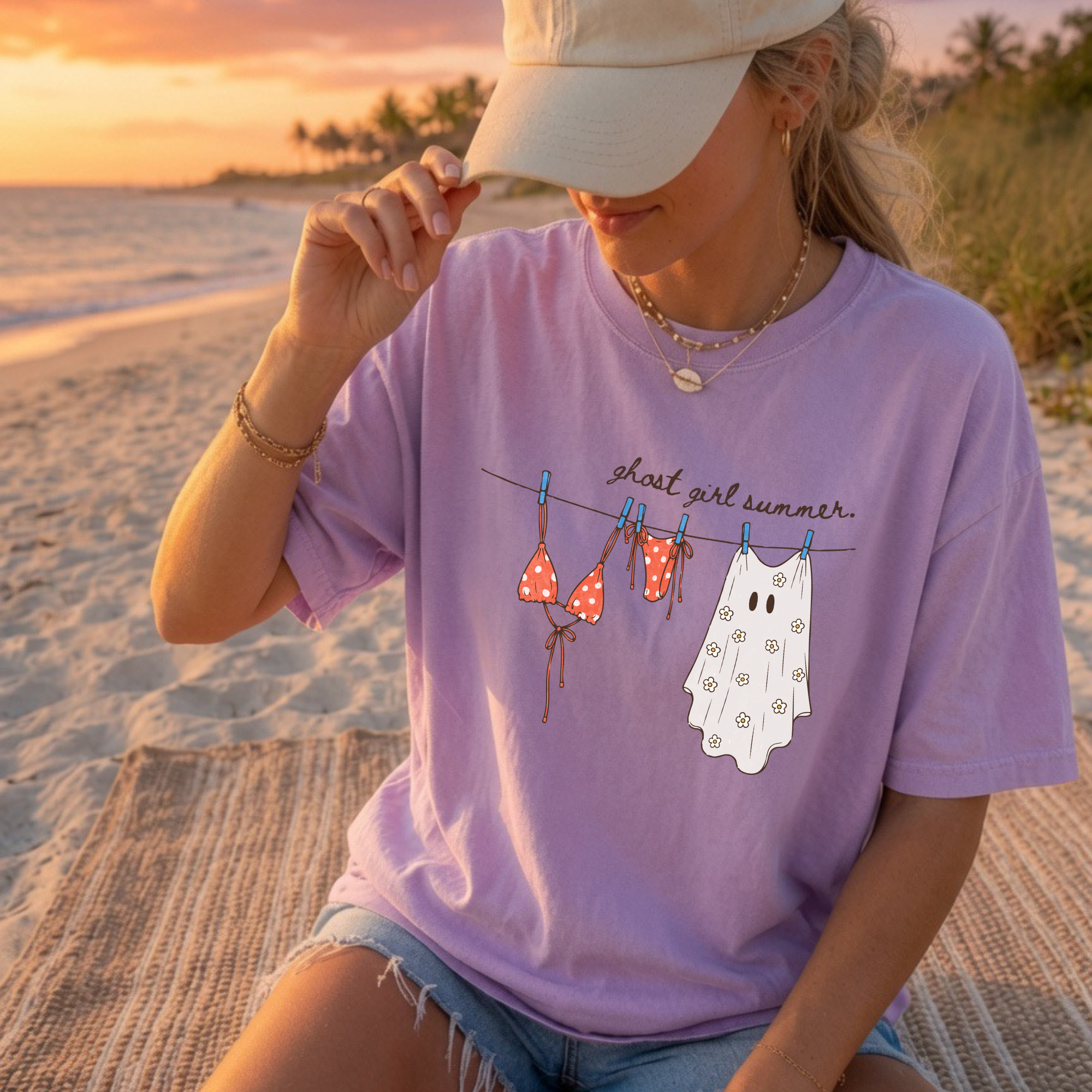 'Ghost Girl Summer' Clothesline Graphic Tee