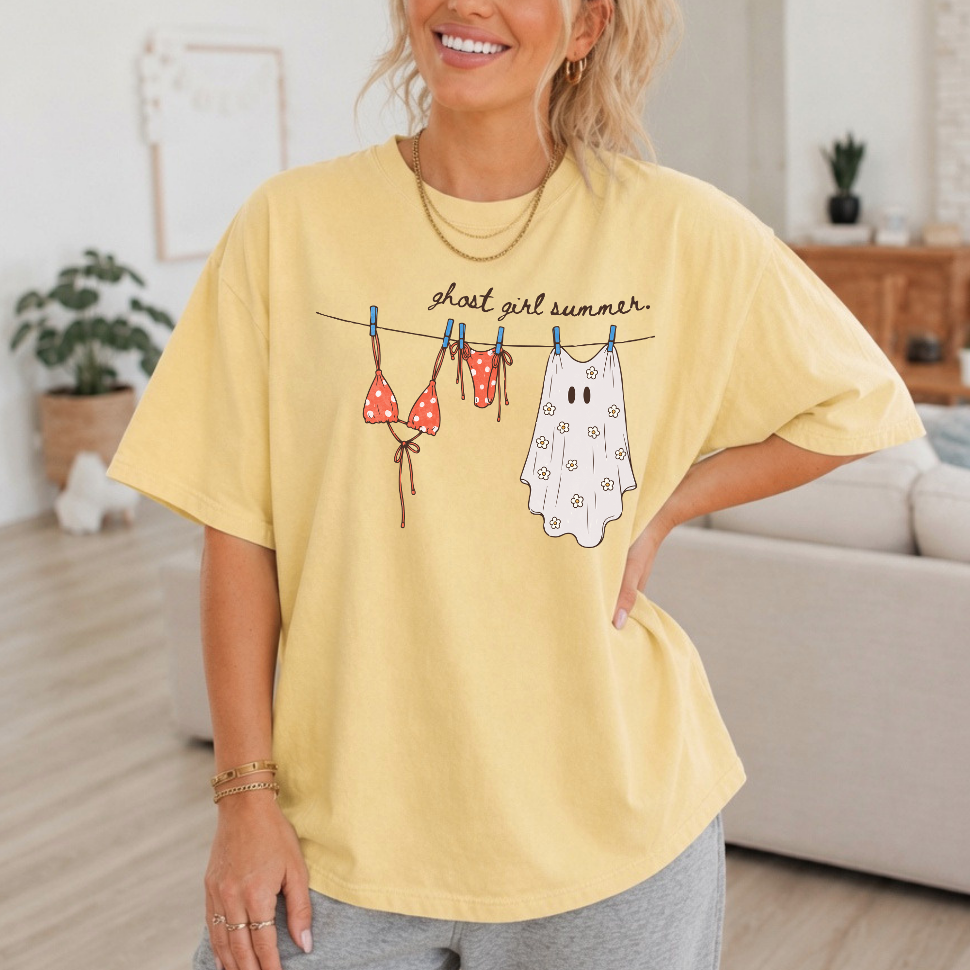 'Ghost Girl Summer' Clothesline Graphic Tee