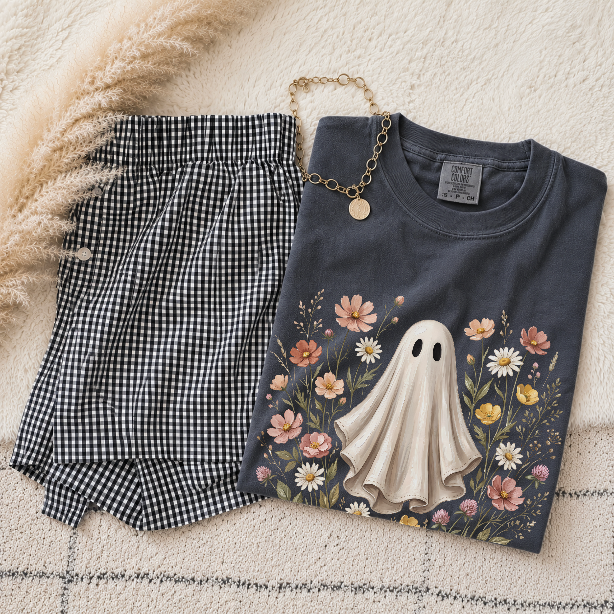 Ghost in the Wildflower T-Shirt — Cute Floral Ghost Tee for Halloween & Everyday