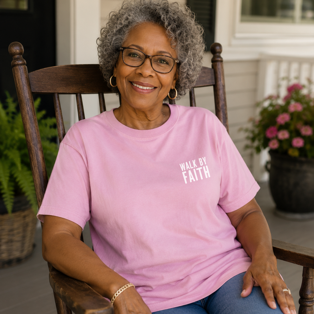 Comfort Colors Walk by Faith Shirt, Christian Faith Graphic Tee, Unisex Garment T-shirt