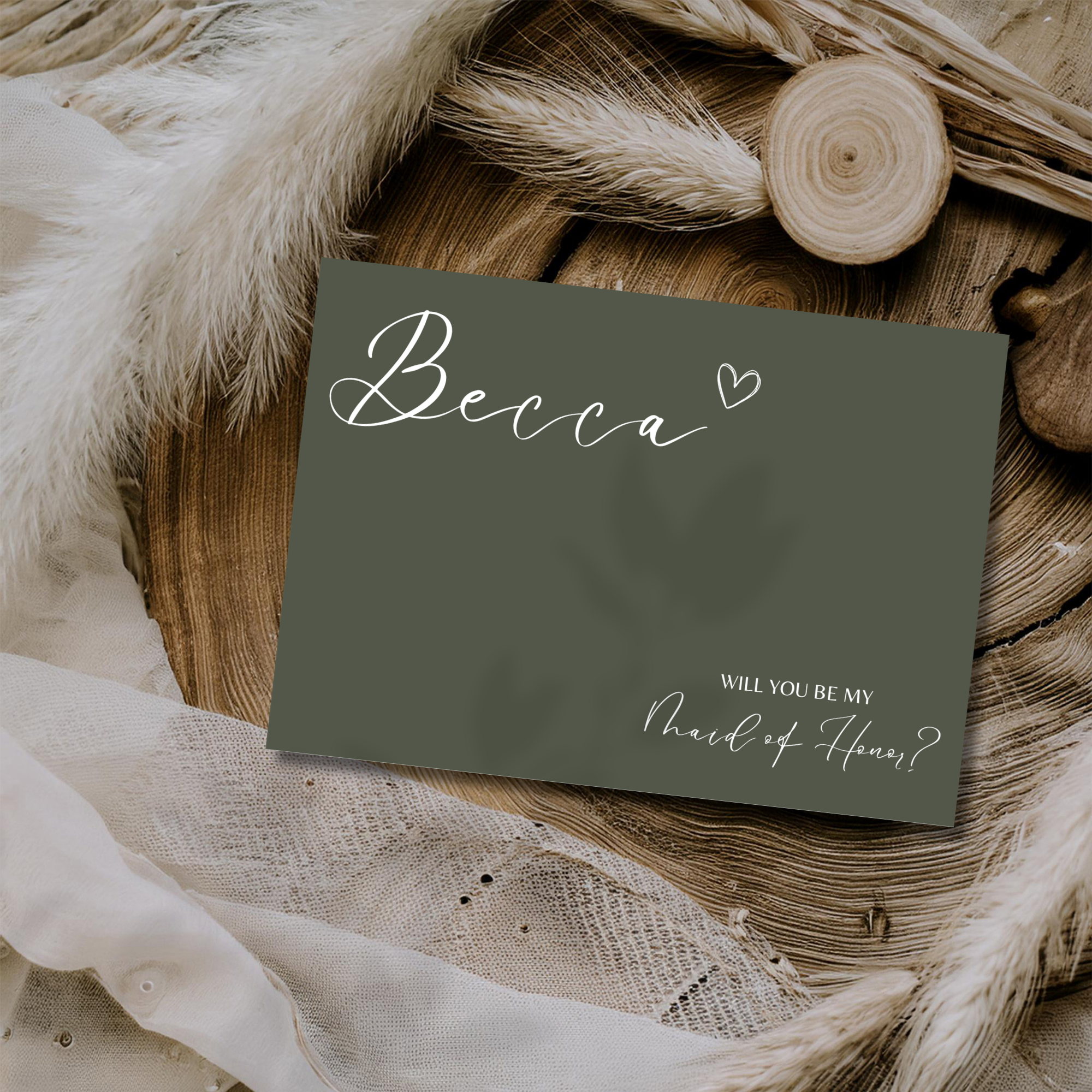 Dusty Sage Bridal Party Proposal Cards | Bridesmaid Maid of Honor Groomsman Proposal | Neutral Boho Wedding Bridal Party Card Set