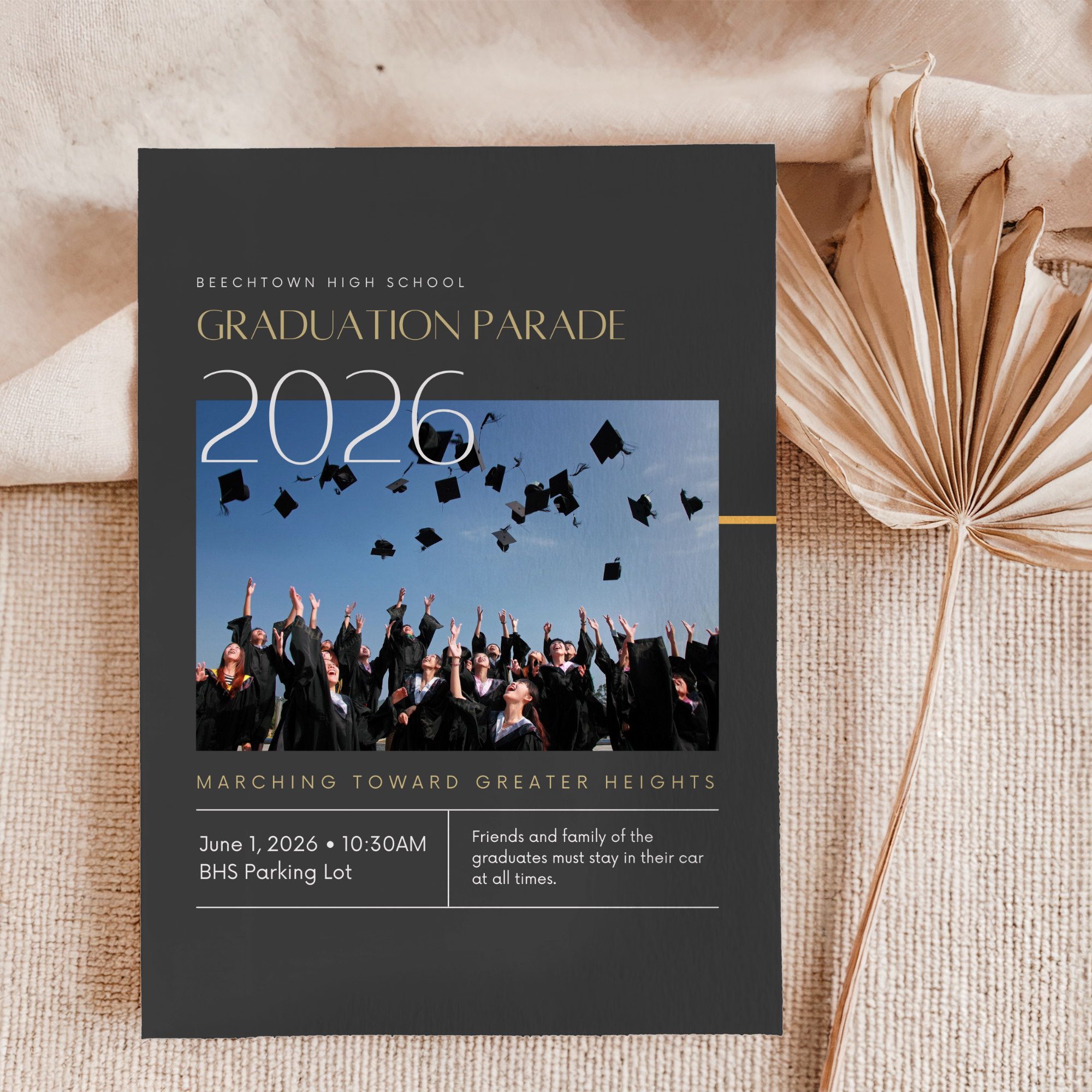 Graduation Parade Invitation Template | Editable Canva Graduation Invite | Class Graduation Announcement | Printable + Mobile Invite