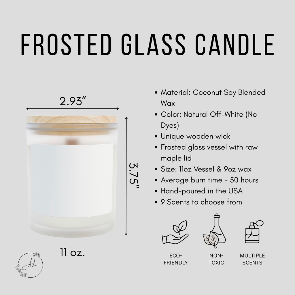 'She Is a Wildflower' Frosted Glass Candle — Wildflower Scent, 11 oz