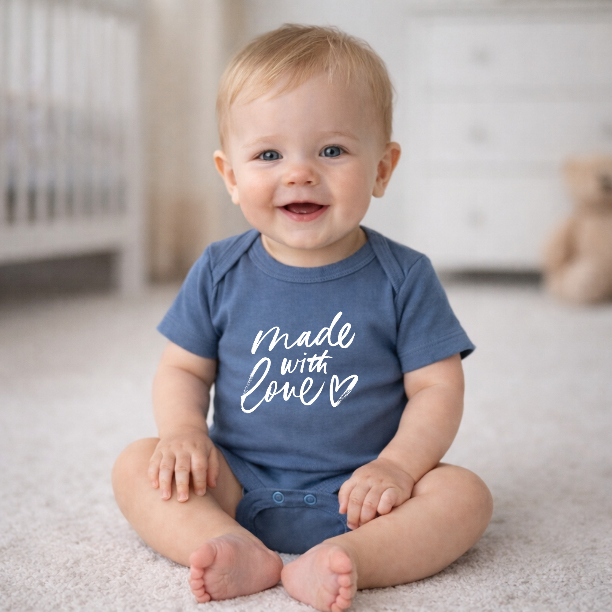 Made With Love Baby Bodysuit | Custom Newborn Onesie | Baby Shower Gift | Pregnancy Announcement | Neutral Baby Outfit