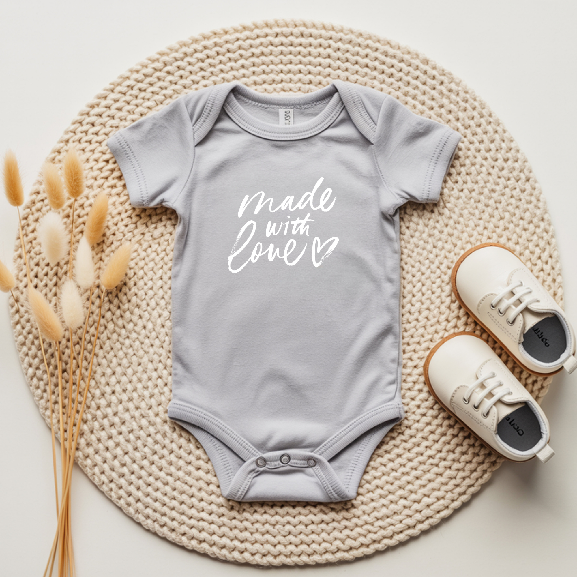 Made With Love Baby Bodysuit | Custom Newborn Onesie | Baby Shower Gift | Pregnancy Announcement | Neutral Baby Outfit