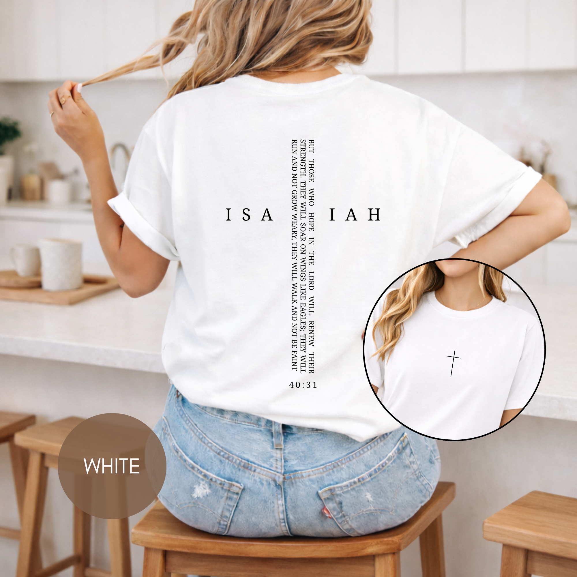 Isaiah 40:31 Christian Shirt | Faith Based Bible Verse Tee | Christian Apparel | Cross Shirt | Inspirational Scripture Shirt