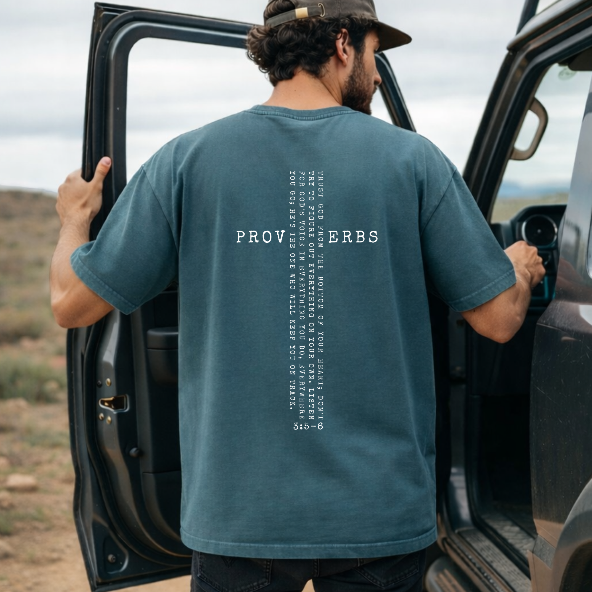 Proverbs 3:5-6 Minimalist Cross T-Shirt — Trust in the Lord Faith Tee