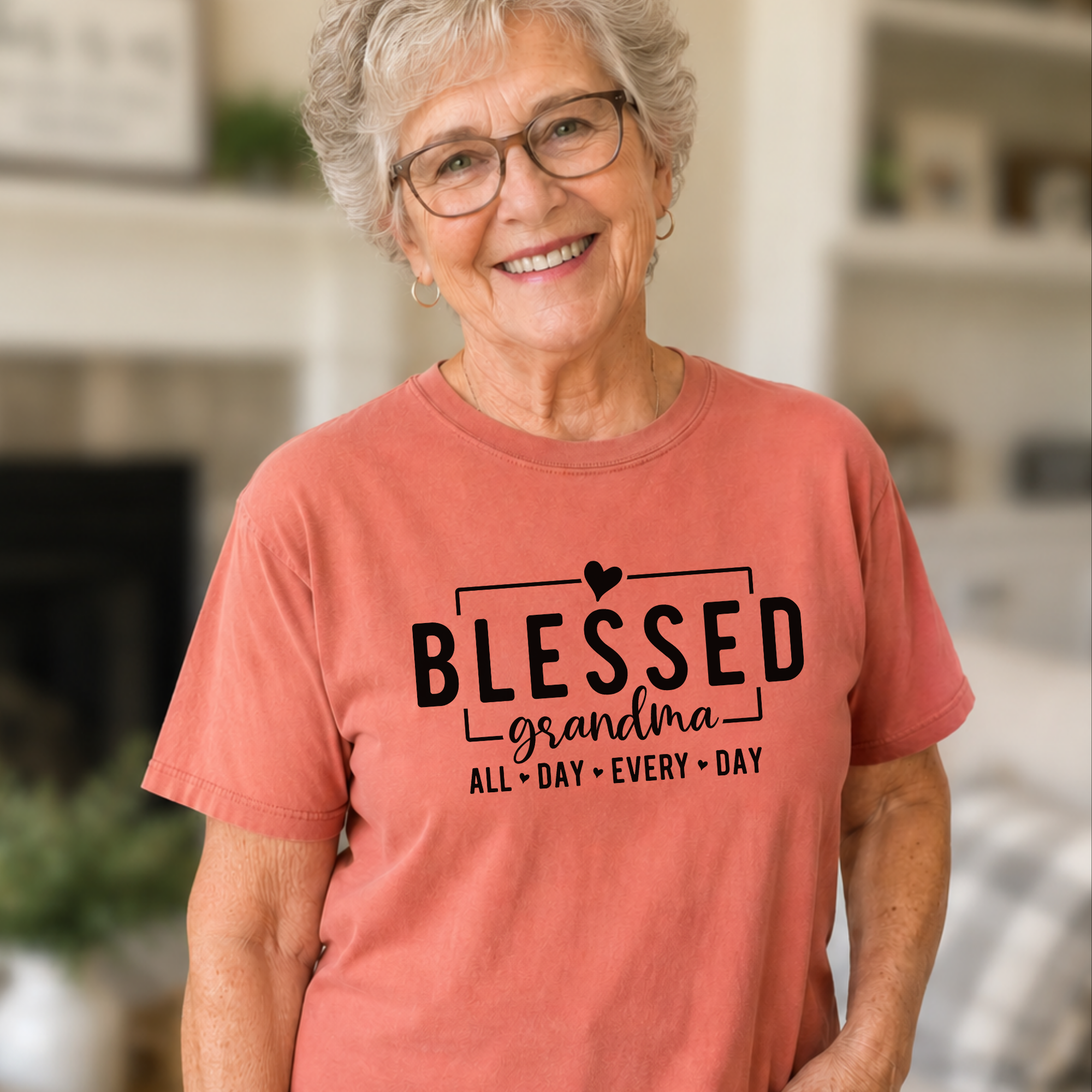 Blessed Grandma T‑Shirt — "Blessed Grandma All Day Every Day" Gift Tee