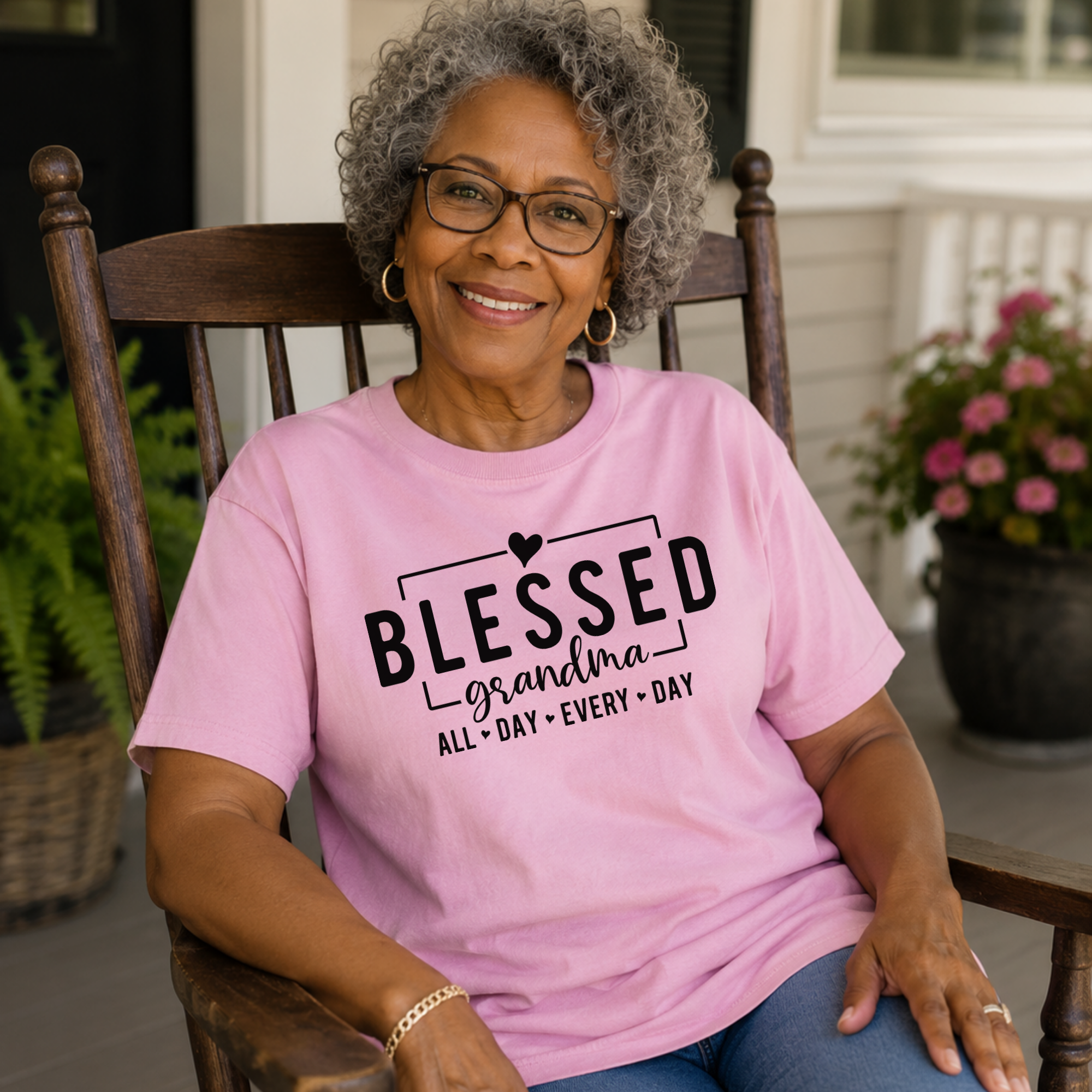 Blessed Grandma T‑Shirt — "Blessed Grandma All Day Every Day" Gift Tee