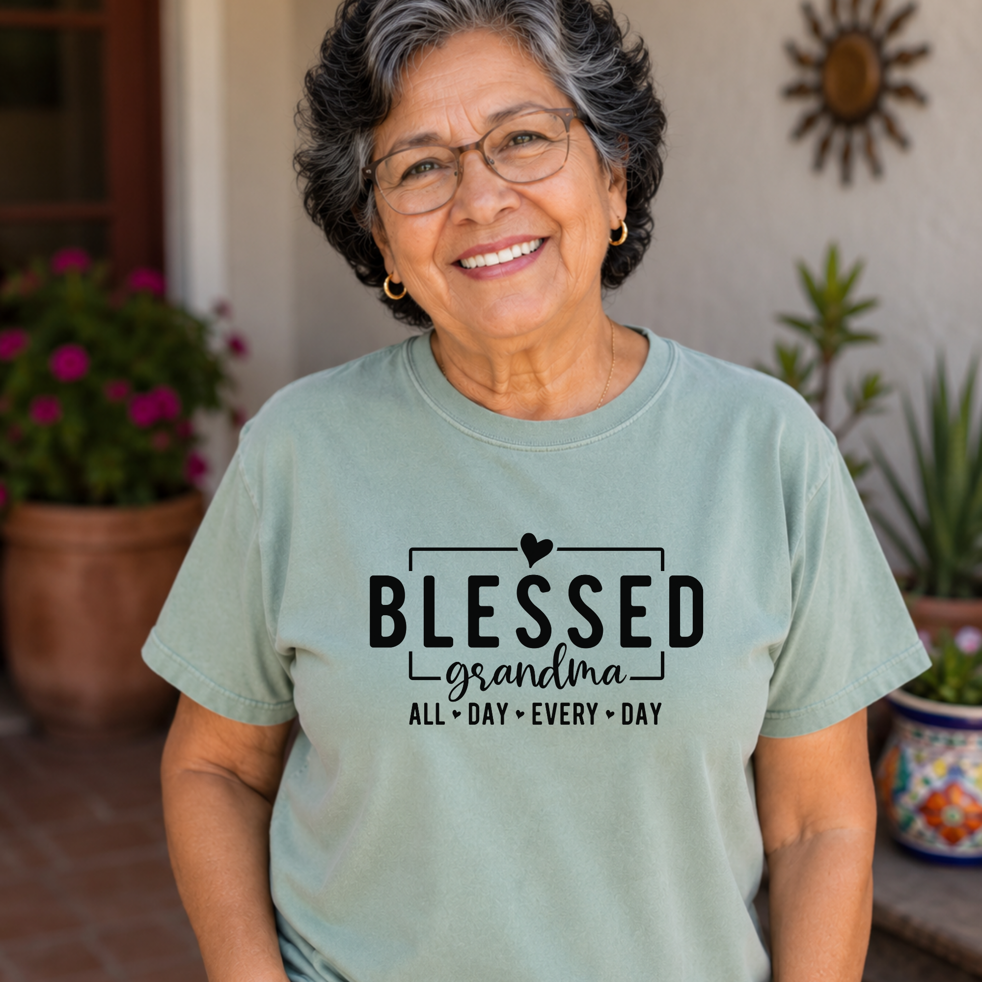 Blessed Grandma T‑Shirt — "Blessed Grandma All Day Every Day" Gift Tee