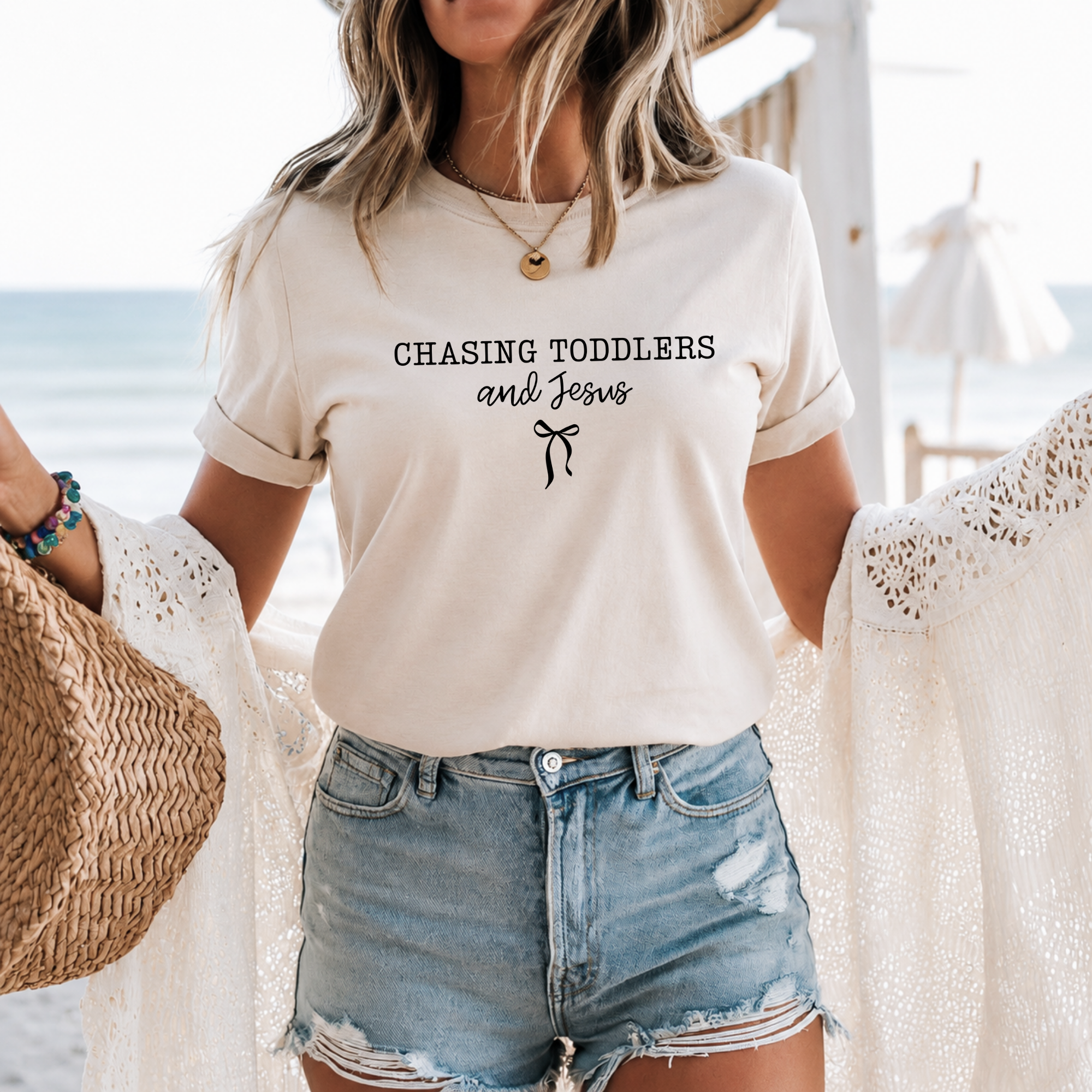 Chasing Toddlers and Jesus T-shirt — Funny Christian Mom Tee