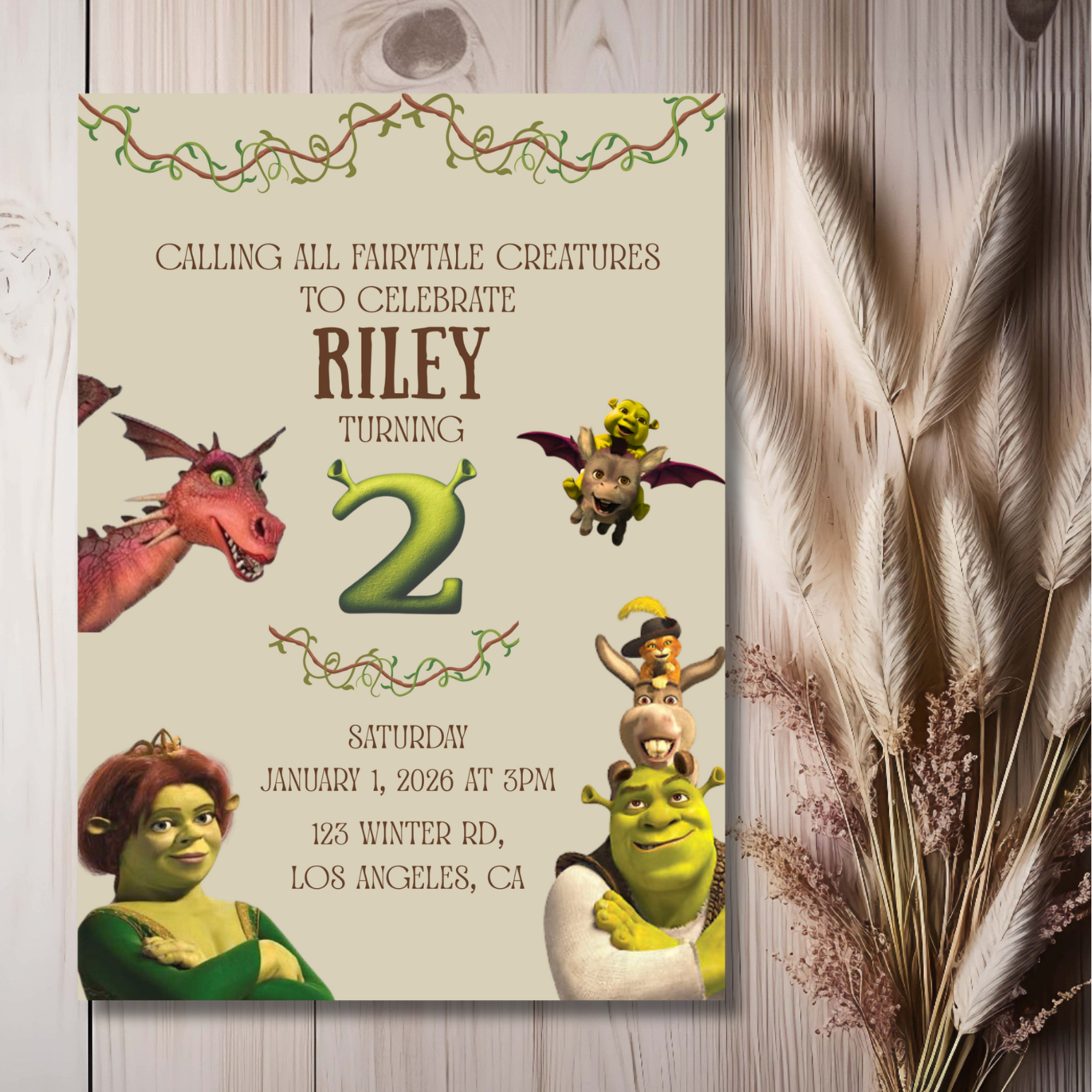Fairytale Ogre Birthday Invitation Template | Editable Canva Party Invite | Kids Birthday Printable | Instant Download